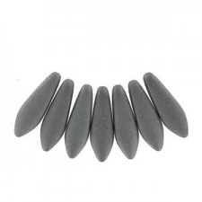 Czech Glass Daggers Perlen 5x16mm Crystal chrome full matted